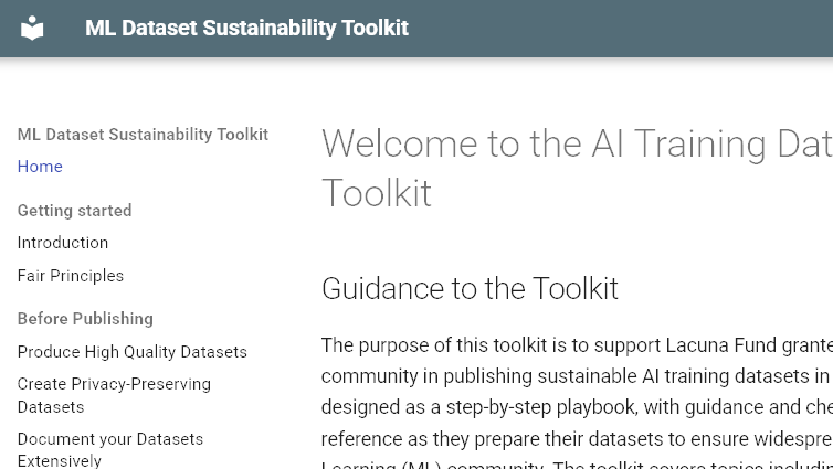 AI Training Dataset Sustainability Toolkit